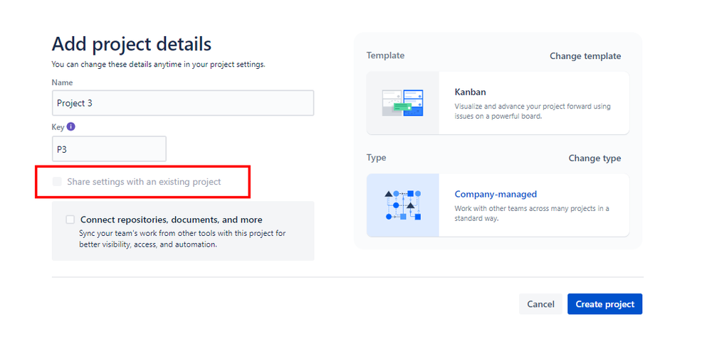 Jira Software screenshot showing the Share options